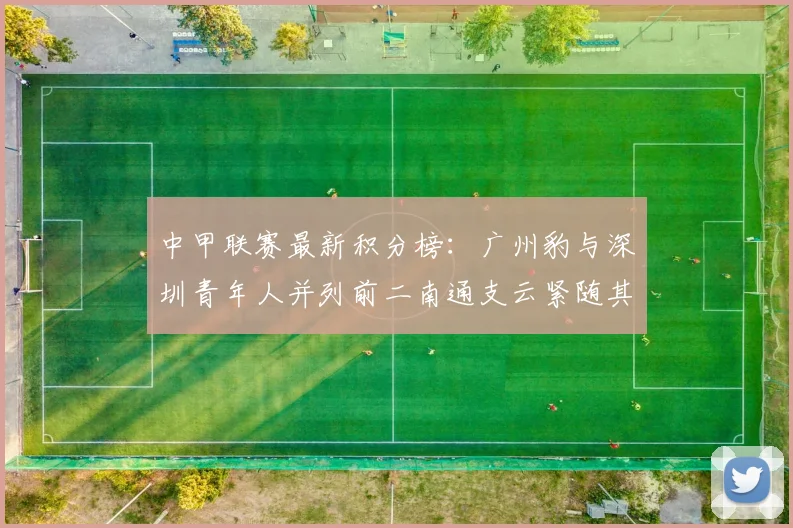 中甲联赛最新积分榜：广州豹与深圳青年人并列前二南通支云紧随其后